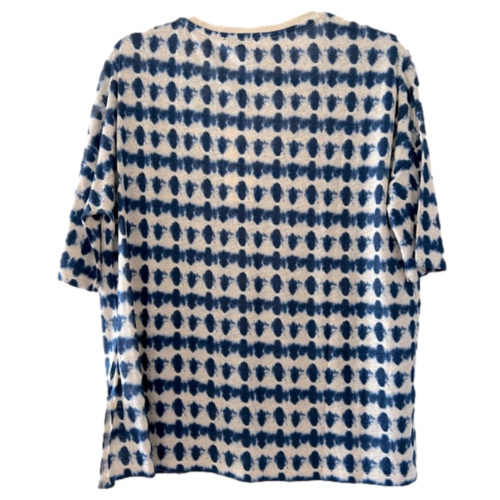 NEW Gerard Darel Appoline Abstract Print Linen V-Neck T-Shirt, Size Small - Picture 8 of 11